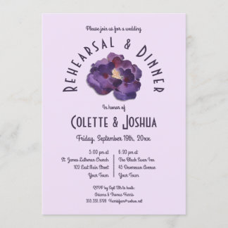 Plum d'aquarelle Plum Floral Dîner Invitation