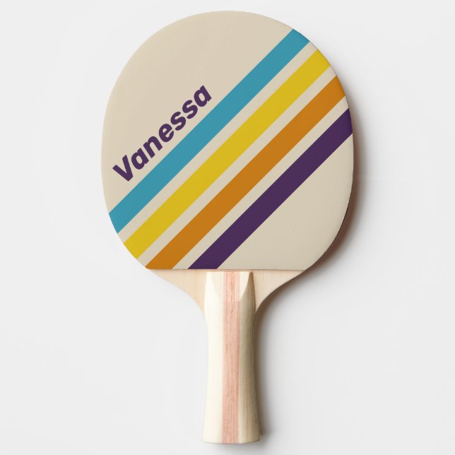 Plum Dust Rainbow Angled Striping with Name Tischtennis Schläger (Vorderseite)