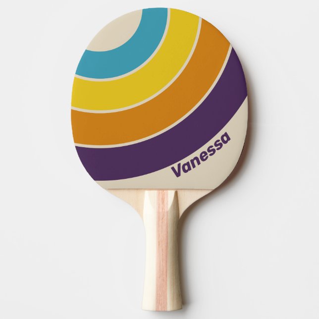 Plum Dust Rainbow Circle Stripe with Name Tischtennis Schläger (Vorderseite)