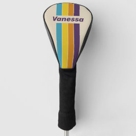 Plum Dust Rainbow Pin Striped with Name Golf Headcover
