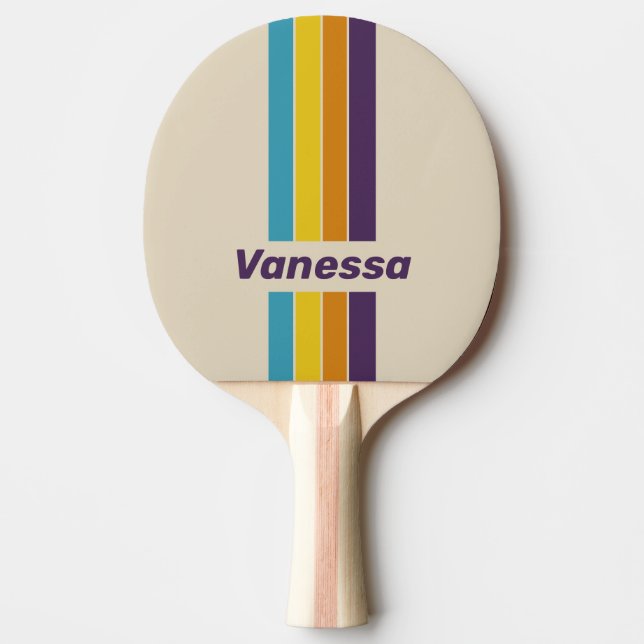 Plum Dust Rainbow Pin Striped with Name Tischtennis Schläger (Vorderseite)