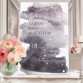 Plum & Dusty Mauve Gold Sparkle Hochzeit Einladung