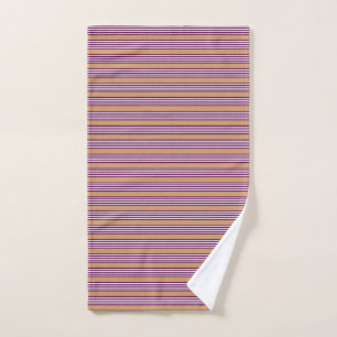 Plum et blanc cinq bandes motif avec bronzage