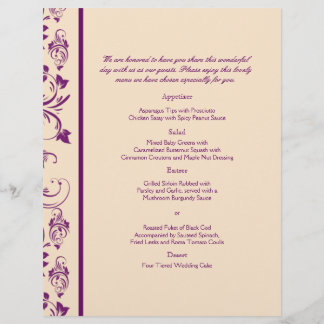 Plum et champagne Flore Saut Mariage Menu