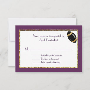 Plum et Faux Parties scintillant mariage carte RSV