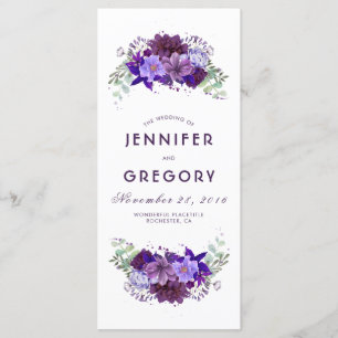 Plum et violet violet violet Programmes de mariage