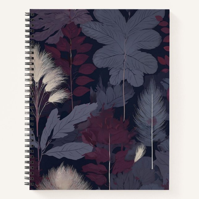 Plum Fig & Pampas Grass Botanical Notebook Notizbuch (Vorderseite)