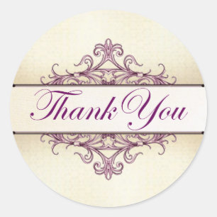 Plum Filigree mit Champagne Danke Sticker