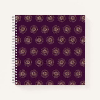 Plum | Golden Zinnia Flower Medallions Notizbuch