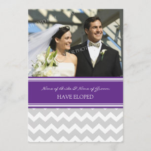 Plum Gray Zickzack Foto Elopement Ankündigung