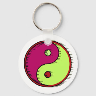 Plum Green Windblown Yin Yang Schlüsselanhänger