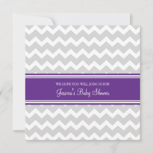Plum Grey Chevron Invitations Personnalisées De Do