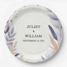 Plum Herbst Sommer Lavendel Sage Hochzeit Pappteller