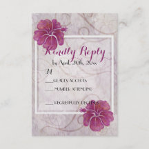 Plum Hibiskus-RSVP-Karte