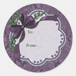 Plum Holiday Poinsettia Stickers