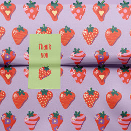 Plum Illustriert Strawberry Seidenpapier