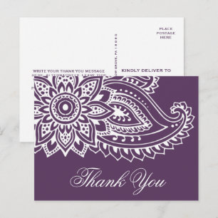 Plum Indian Paisley Vielen Dank Postkarte