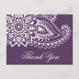 Plum Indian Paisley Vielen Dank Postkarte