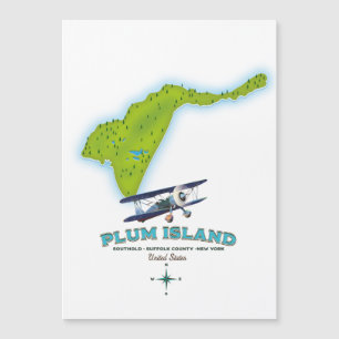 Plum Island, Southold Suffolk County, New York Kar Magnetkarte