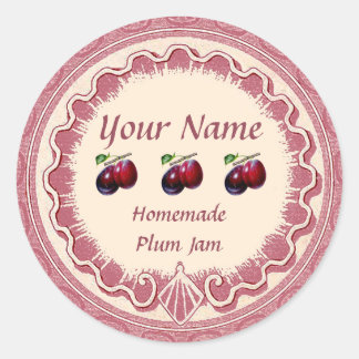Plum Jam Personalize Pink Runder Aufkleber