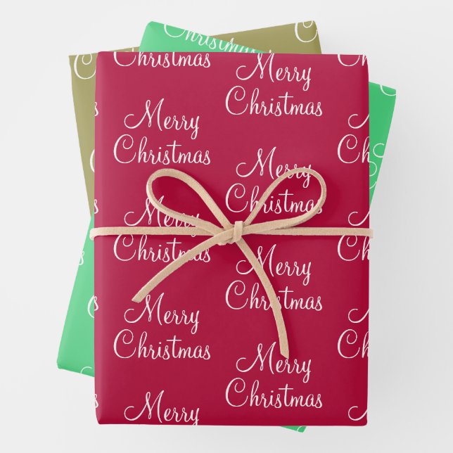 Plum Khaki und Seafoam Green Geschenkpapier Set (Beispiel)