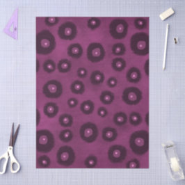 Plum Lila Abstrakte Kreise Punkte Decoupage Seidenpapier
