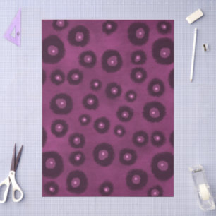 Plum Lila Abstrakte Kreise Punkte Decoupage Seidenpapier