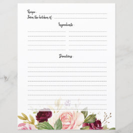 Plum Lila Blush Brautparty Rezept Karte