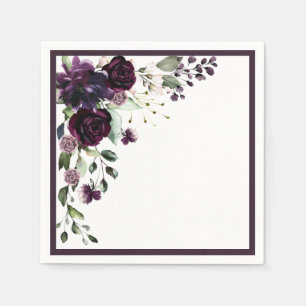 Plum Lila Brautparty Serviette