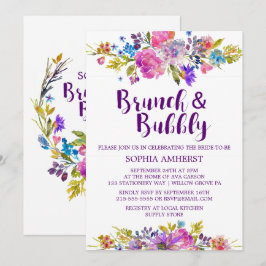 Plum Lila Brunch und Bubbly Brautparty laden ein Einladung