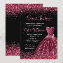 Plum Lila Dress Imitate Glitzer Sweet 16 Birthday