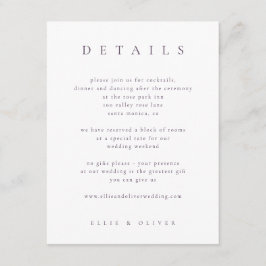 Plum Lila Elegant Boho Details I Weddern Modern Begleitkarte