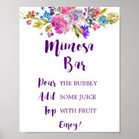 Plum Lila Garden Mimosa Bar Sign