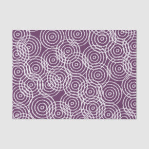 Plum Lila Ikat Overlap Circles Geometrisches Muste Seidenpapier