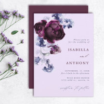 Plum Lila & Indigo Blue Elegante Blumenhochzeit