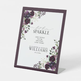 Plum Lila Mauve Floral Gelassen Liebe Sparkle Sockelschild