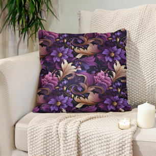 Plum Lila Mauve Gold Verziert Barock Kissen