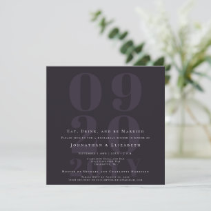 Plum Lila Minimalistische Fett Typ Probe Dinner Einladung