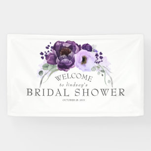 Plum Lila Modernes Bohemisches Brautparty Banner