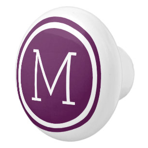 Plum Lila Monogram Personalisiert Drawer Knoblauch Keramikknauf