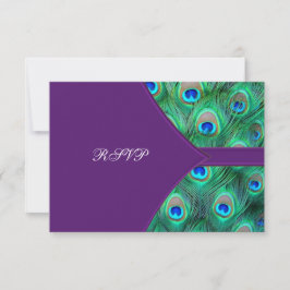 Plum Lila Peacock Wedding RSVP