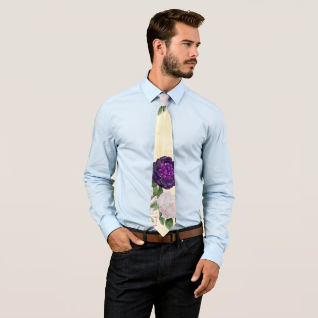 Plum Lila Peony Vintag Musical Krawatte (Beispiel)