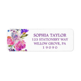 Plum Lila Pink & Blue Blumen Babydusche