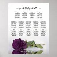 Plum Lila Rose 14 Tabelle Hochzeitsdiagramm