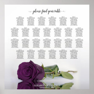 Plum Lila Rose 26 Tabelle Hochzeitsdiagramm Poster