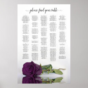 Plum Lila Rose Chic Alphabetic Seekarte Poster