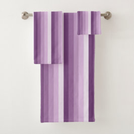 Plum lila Schattenstreifen Badhandtuch Set