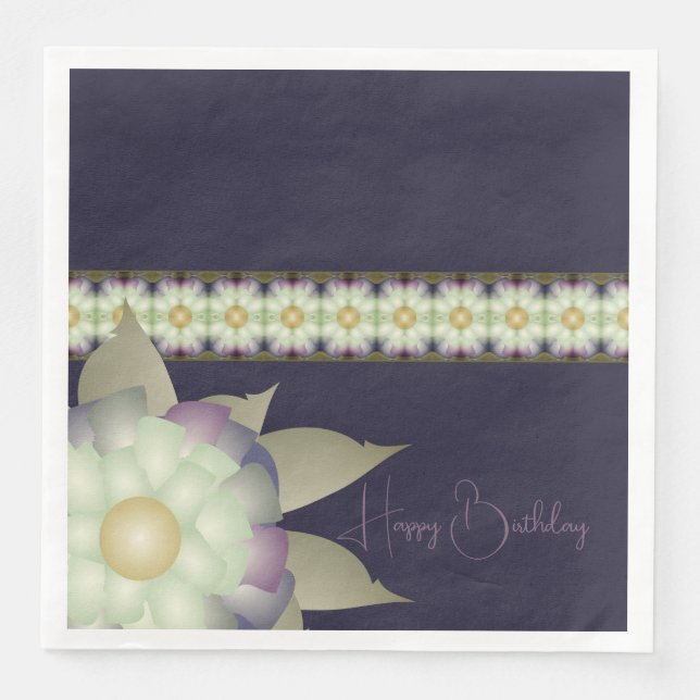 Plum Lila und Mauve Serviette (Vorderseite)