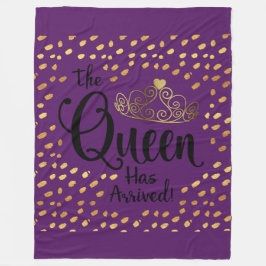 Plum Lila Violet und Goldqueen Tiara Throw Fleecedecke