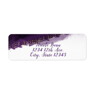 Plum Lila Watercolor Gold Moderne Elegante